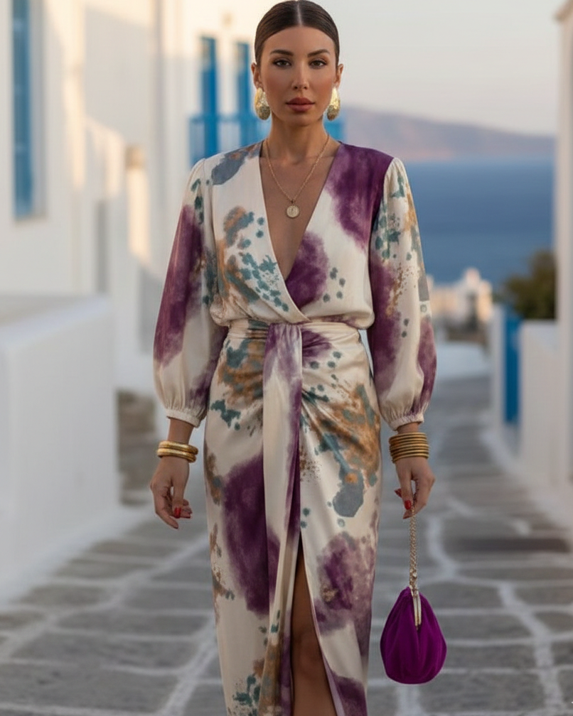 Lourdes — Robe Midi Drapée