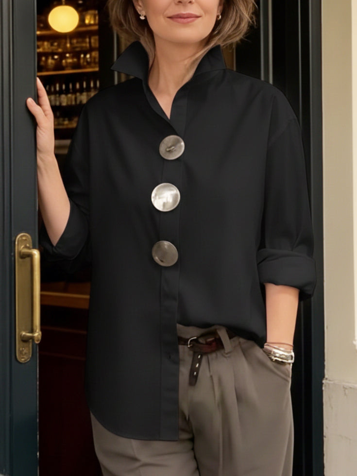 Blanc Artisanal - Confortable Blouse à boutons