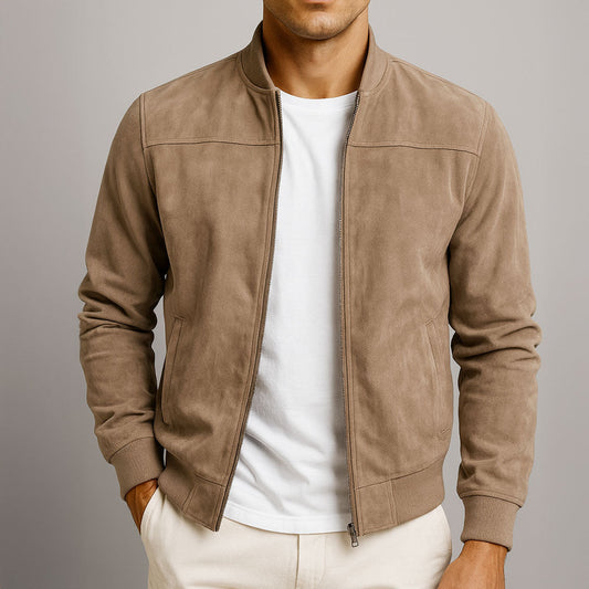 Adrian - Veste Bomber Douce en Suède Premium