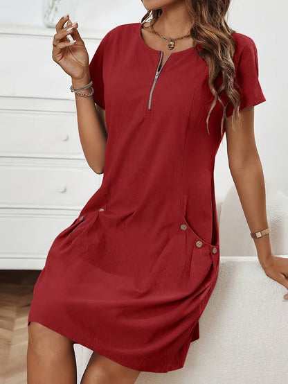 Robe Tessa à fermeture éclair devant