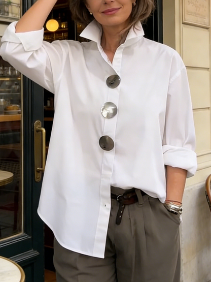 Blanc Artisanal - Confortable Blouse à boutons