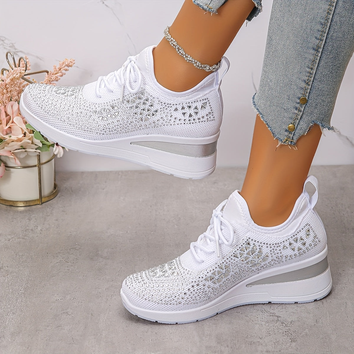 Baskets décontractées, à la mode, respirantes pour femmes - Confortables