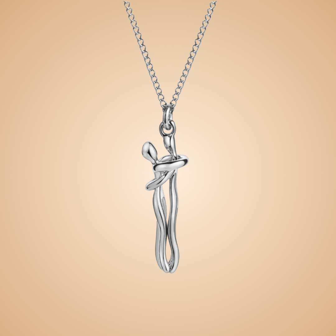 Auréne Collier Pendentif Étreinte d'Amour Éternel